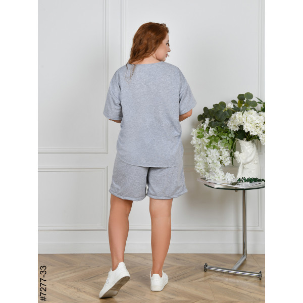 7277-33 Спортивний костюм жіночий двонитка напівбатал (4 од: 48,50,52,54)