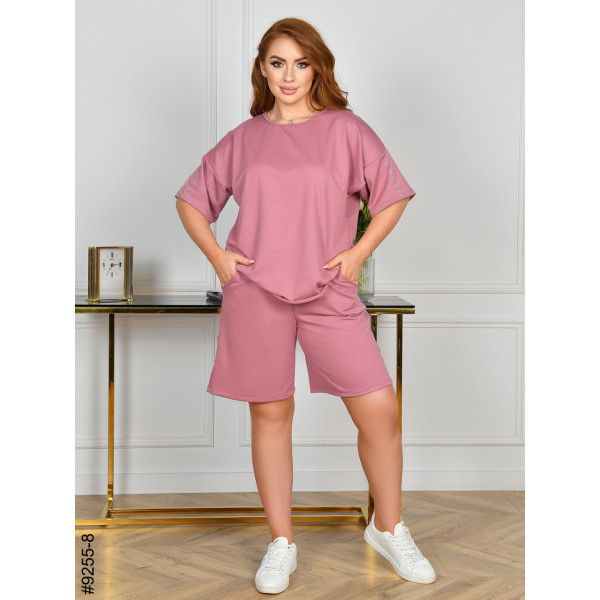 9255-8 Спортивний костюм жіночий двонитка напівбатал (4 од: 48,50,52,54)