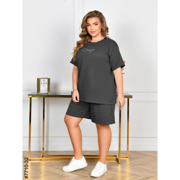 7710-32 Спортивний костюм жіночий турецька двонитка батал (3 од: 54,56,58)