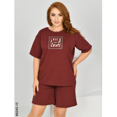 8240-15 Спортивний костюм жіночий турецька двонитка напівбатал (3 од: 48,50,52)