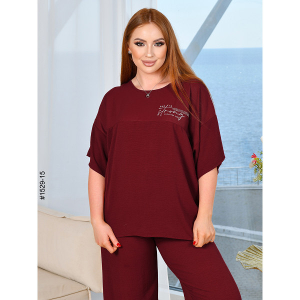 1529-15 Спортивний костюм жіночий креп батал (4 од: 50,52,54,56)