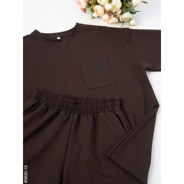 5820-19 Спортивний костюм жіночий турецька двонитка напівбатал (3 од: 46,48,50)