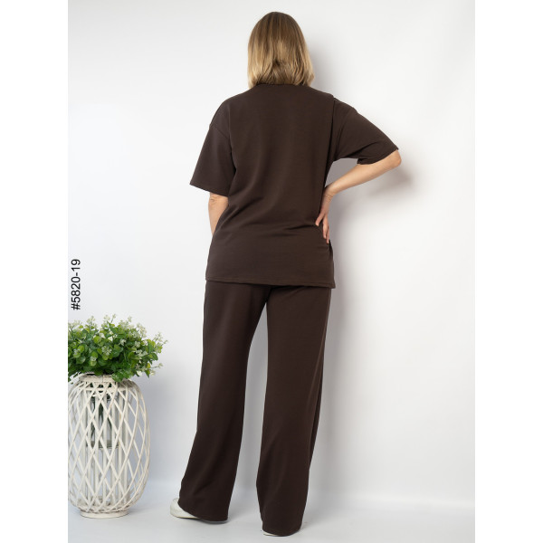 5820-19 Спортивний костюм жіночий турецька двонитка напівбатал (3 од: 46,48,50)