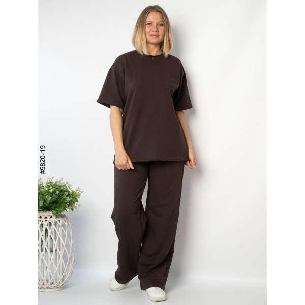 5820-19 Спортивний костюм жіночий турецька двонитка напівбатал (3 од: 46,48,50)