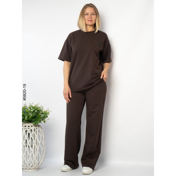 5820-19 Спортивний костюм жіночий турецька двонитка напівбатал (3 од: 46,48,50)