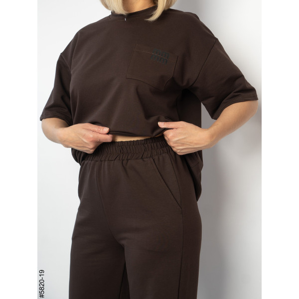 5820-19 Спортивний костюм жіночий турецька двонитка напівбатал (3 од: 46,48,50)