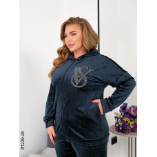 1239-26 Спортивний костюм жіночий на блискавці велюр супербатал (3 од: 54,56,58)