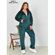 8426-2 Спортивний костюм жіночий на блискавці велюр на хутрі напівбатал (4 од: 48,50,52,54)