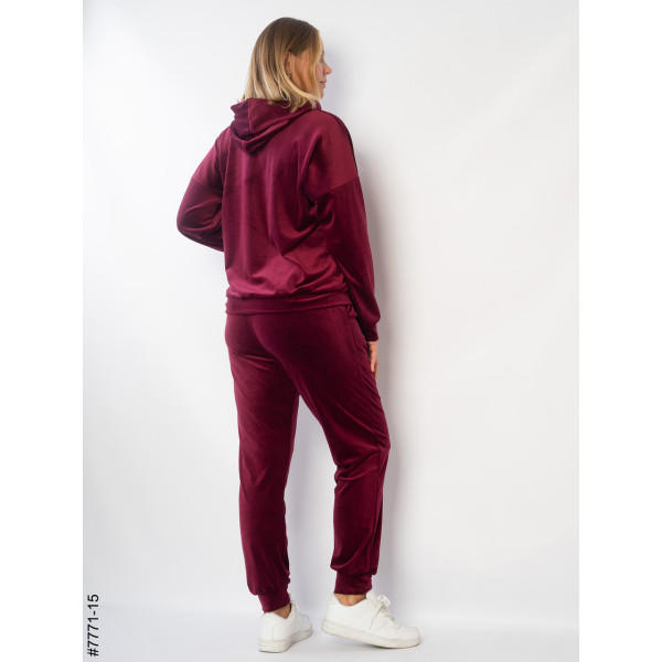 7771-15 Спортивний костюм жіночий велюр напівбатал (3 од: 48,50,52)