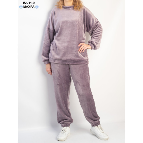 2211-9 Костюм-піжама жіночий махра напівбатал (3 од: 44-46,48-50,52-54)