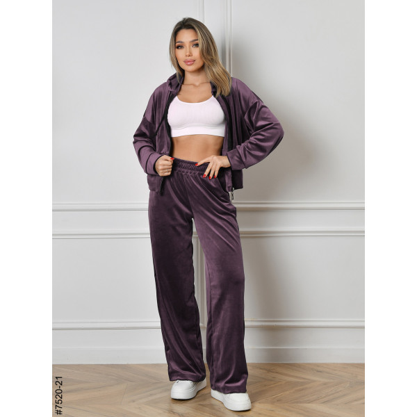 7520-21 Спортивний костюм жіночий на блискавці велюр норма (4 од: 44,46,48,50)