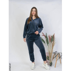 7920-67 Спортивний костюм жіночий велюр напівбатал (3 од: 48,50,52)