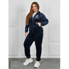 8780-26 Спортивний костюм жіночий на блискавці велюр батал (4 од: 54,56,58,60)