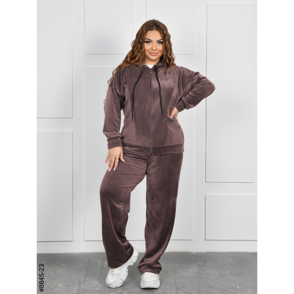 8845-23 Спортивний костюм жіночий на блискавці велюр батал (4 од: 54,56,58,60)