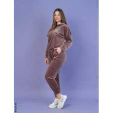 7920-58 Жіночий спортивний костюм велюр напівбатал (3 од: 48,50,52)