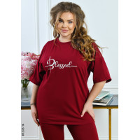 1233-14 Костюм жіночий футболка + бриджі кулір батал (3 од: 54,56,58)