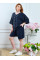 6556-26 Костюм женский рубашка + шорты лен жатка полубатал (3 ед: 48,50,52)