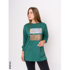 1814-2 Туника жіночі двунитка з принтом батал (3 од: S-M, M-L, L-XL)