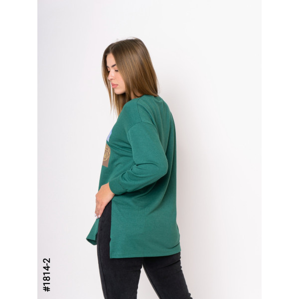 1814-2 Туника жіночі двунитка з принтом батал (3 од: S-M, M-L, L-XL)