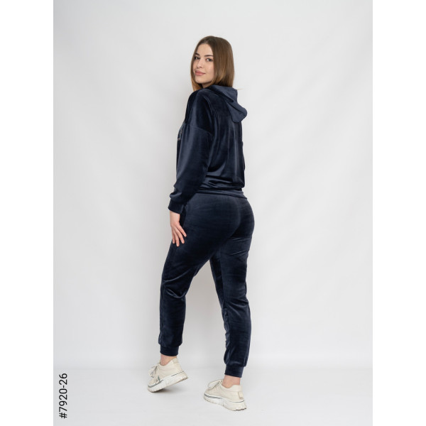 7920-26 Спортивний костюм жіночий велюр напівбатал (3 од: 48,50,52)