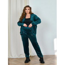 3610-50 Спортивний костюм жіночий на блискавці велюр батал (3 од: 54,56,58)