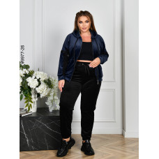 9977-26 Спортивний костюм жіночий на блискавці велюр батал (4 од: 54,56,58,60)