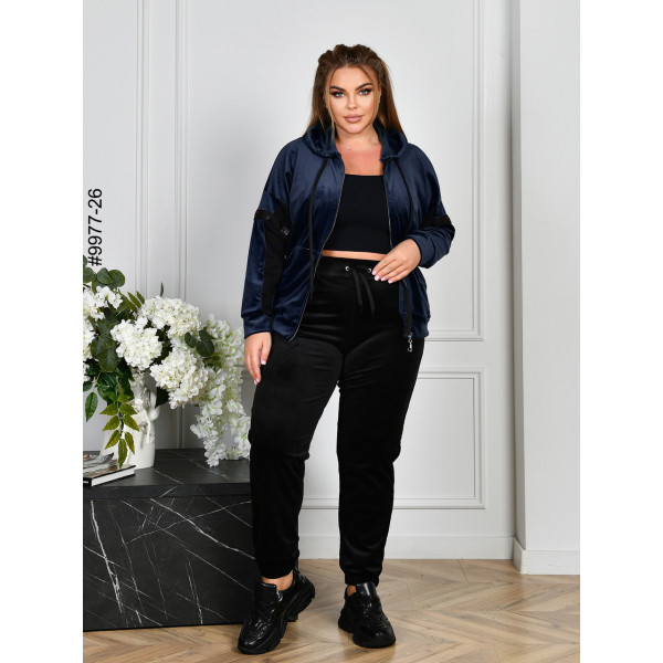 9977-26 Спортивний костюм жіночий на блискавці велюр батал (4 од: 54,56,58,60)