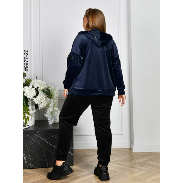 9977-26 Спортивний костюм жіночий на блискавці велюр батал (4 од: 54,56,58,60)