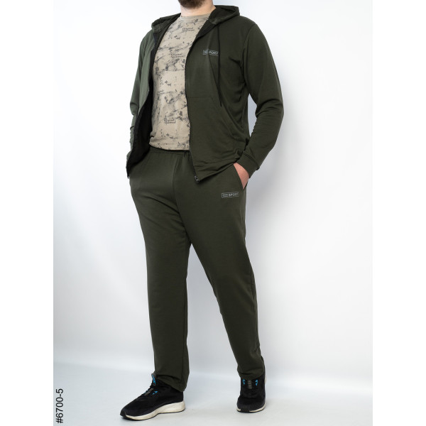 6700-5 Спортивний костюм на блискавці чоловічий пряма штанина двонитка батал (3 од: 56,58,60)