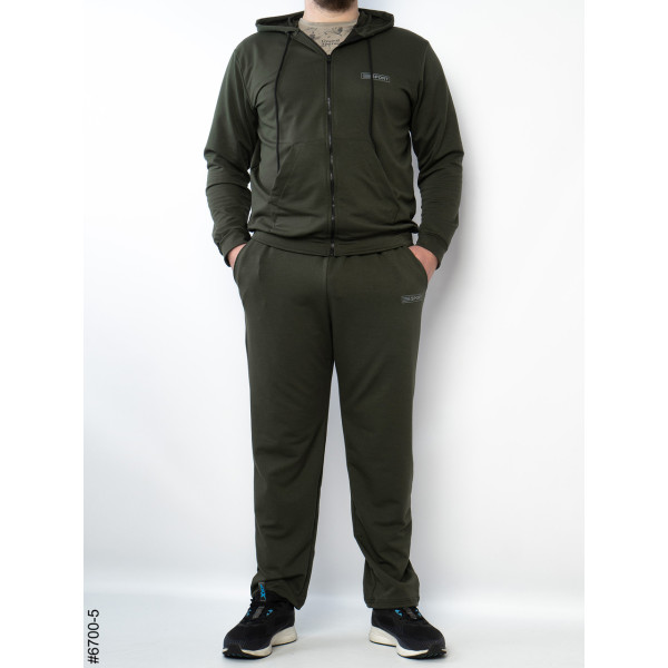 6700-5 Спортивний костюм на блискавці чоловічий пряма штанина двонитка батал (3 од: 56,58,60)