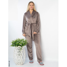 5241-22 Костюм домашній жіночий велюр з камінням (3 од: 42-44,46-48,50-52)