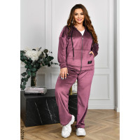 8327-8 Спортивний костюм жіночий на блискавці велюр напівбатал (4 од: 48,50,52,54)