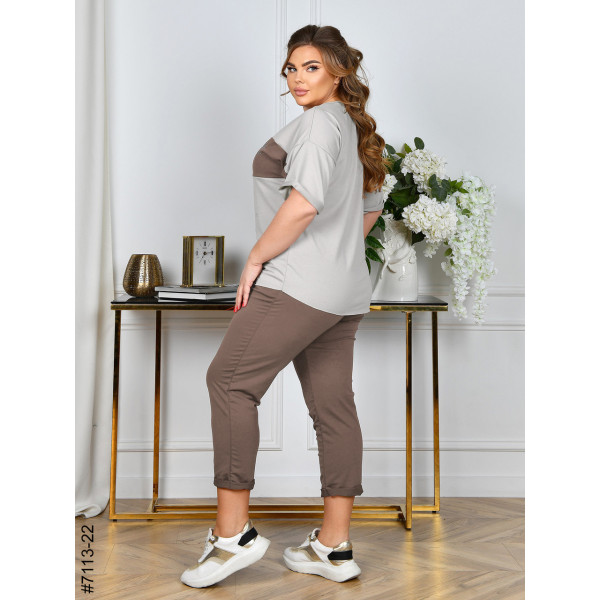 7113-22 Спортивний костюм жіночий двунитка батал (5 од: 52,54,56,58,60)