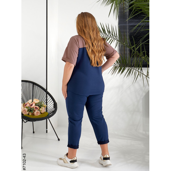 7102-43 Спортивний костюм жіночий двунитка батал (5 од: 52,54,56,58,60)