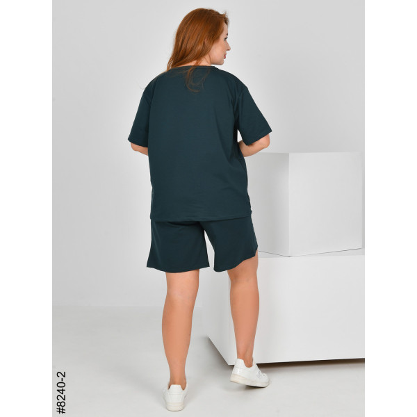 8240-2 Спортивний костюм жіночий турецька двонитка напівбатал (3 од: 48,50,52)