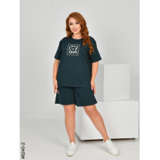 8240-2 Спортивний костюм жіночий турецька двонитка напівбатал (3 од: 48,50,52)