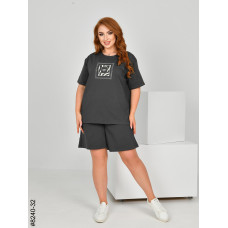 8240-32 Спортивний костюм жіночий турецька двонитка напівбатал (3 од: 48,50,52)