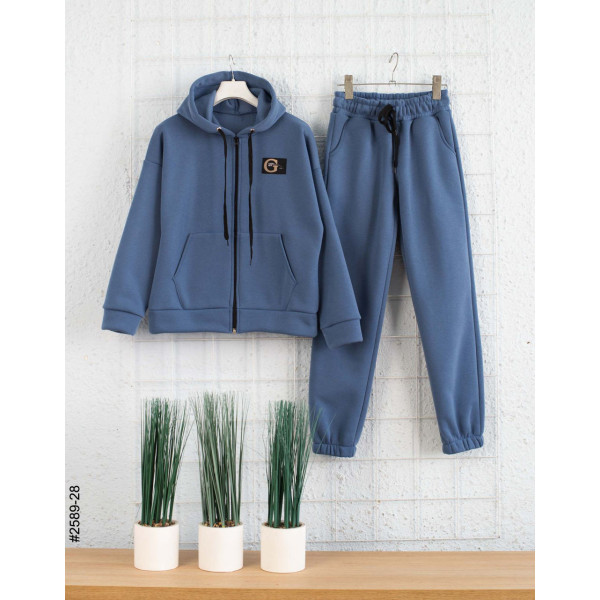 2589-28 Спортивний костюм на блискавці тринитка на флісі підліток (4 од: 36,38,40,42)