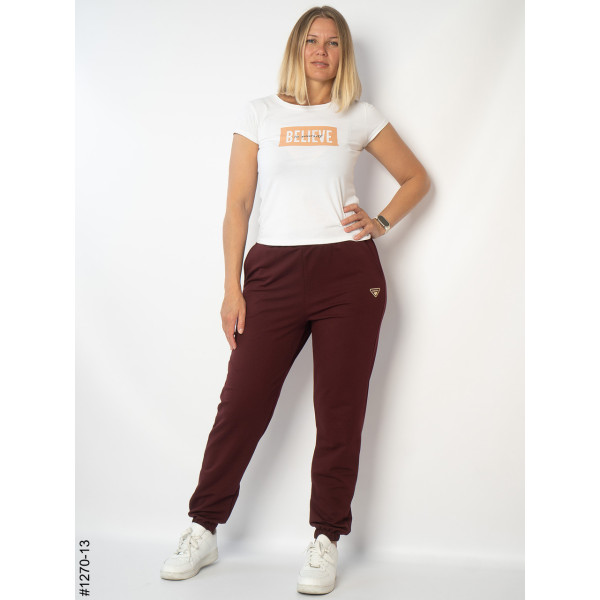 1270-13 Спортивні штани жіночі турецька двунитка напівбатал (4 од: 50,52,54,56)