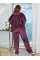 7310-11 Спортивний костюм жіночий на блискавці велюр прямі штани батал (3 од: 50,52,54)
