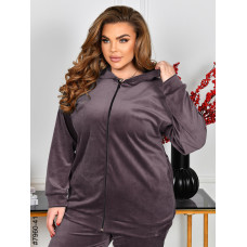 7960-41 Спортивний костюм жіночий на блискавці велюр супербатал (3 ед: 54-56,56-58,58-60)