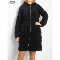 6537-31 Халат жіночий на блискавці з поясом махра напівбатал (3 од: 44-46,48-50,52-54)