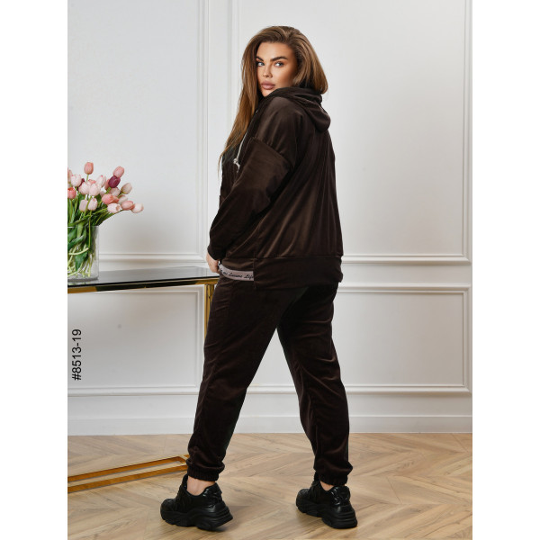 8513-19 Спортивний костюм жіночий на блискавці велюр батал (4 од: 56,58,60,62)