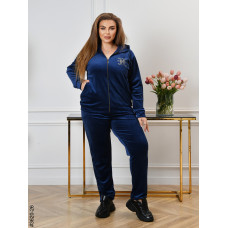3620-26 Спортивний костюм жіночий на блискавці велюр батал (3 од: 54,56,58)