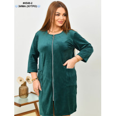 4540-2 Халат жіночий на блискавці велюр на хутрі напівбатал (3 од: 48,50,52)