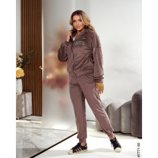 7771-58 Спортивний костюм жіночий велюр напівбатал (3 од: 48,50,52)