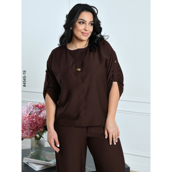 4545-19 Костюм жіночий льон жатка батал (4 од: 54,56,58,60)