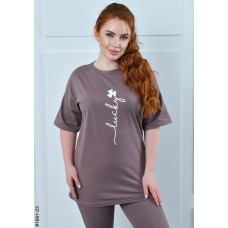 1661-23 Костюм жіночий футболка + бриджі кулір напівбатал (3 од:48,50,52)