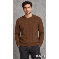1024-19 Светр чоловічий рубчик коричневий (4 од: М,L,XL,2XL)