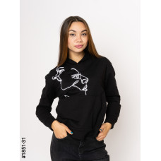 1851-31 Худі жіночі двунитка з принтом норма (3 од: S-M, M-L, L-XL)